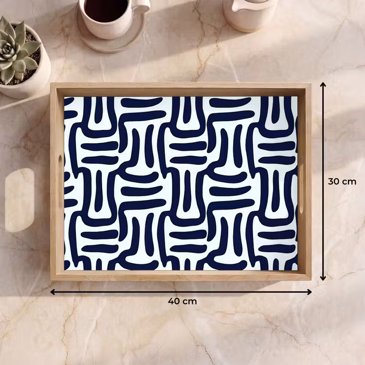 Abstract - Modern - Blauw Dienblad Rechthoek middel 911 -USP_Formaat