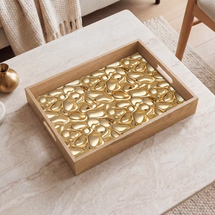 Abstract - Modern - Goud Dienblad Rechthoek middel 911 -sfeer1