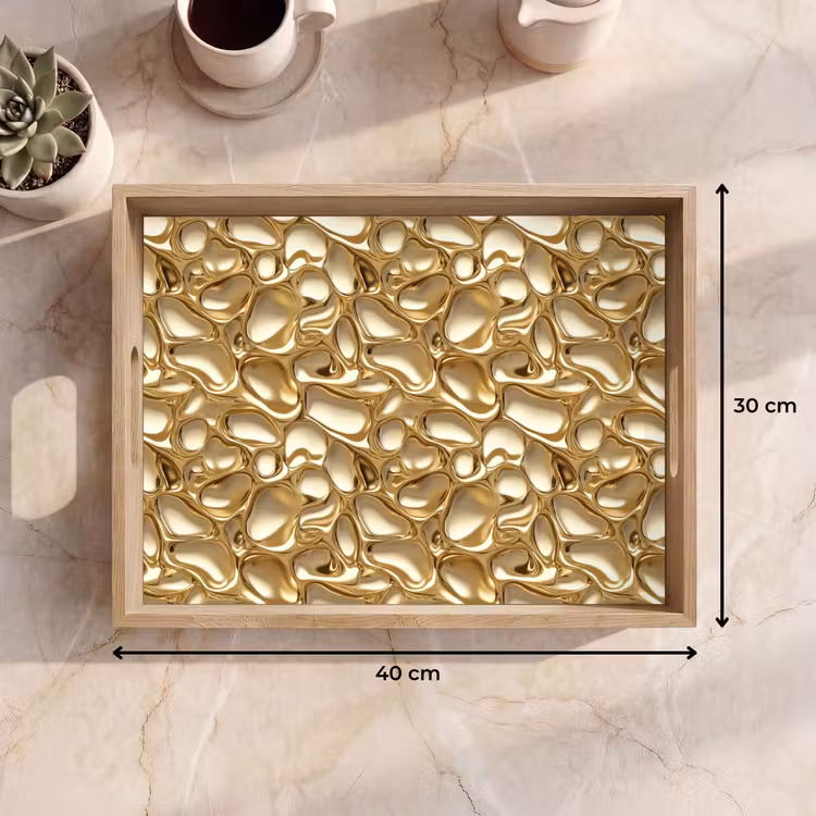 Abstract - Modern - Goud Dienblad Rechthoek middel 911 -USP_Formaat