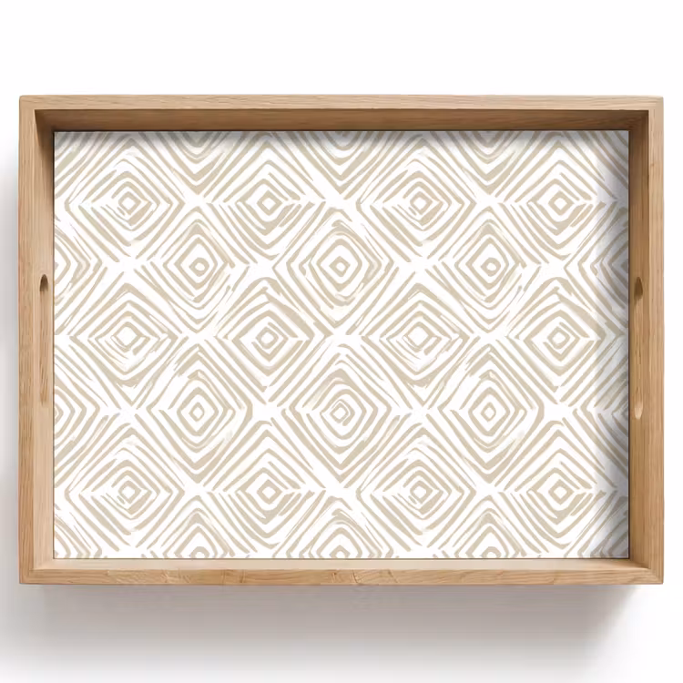 Abstract - Ruit - Beige Dienblad Rechthoek middel 911 -z3d_shopping