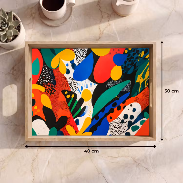 Abstract - Planten - Vormen - Kleurrijk Dienblad Rechthoek middel -USP_Formaat