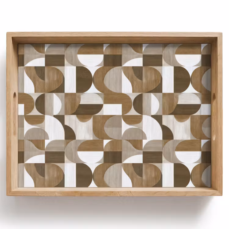 Abstract - Retro - Bruin Dienblad Rechthoek middel 911 -z3d_shopping