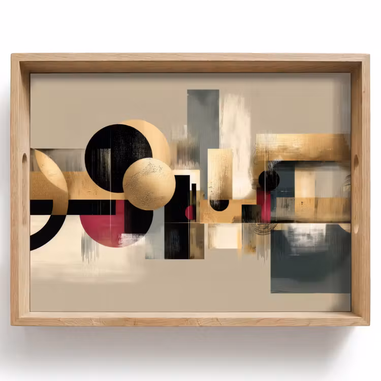 Abstract - Vormen - Beige - Texturen Dienblad Rechthoek middel -z3d_shopping
