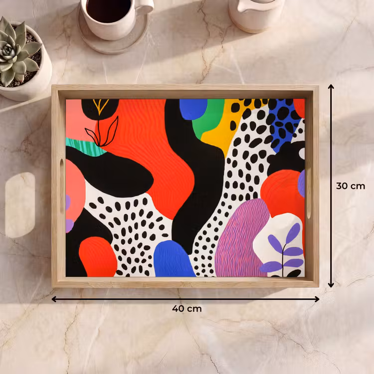 Abstract - Vormen - Kleuren - Stippen Dienblad Rechthoek middel -USP_Formaat