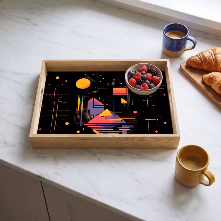 Abstract - Vormen - Lijnen - Kleurrijk Dienblad Rechthoek middel -sfeer2