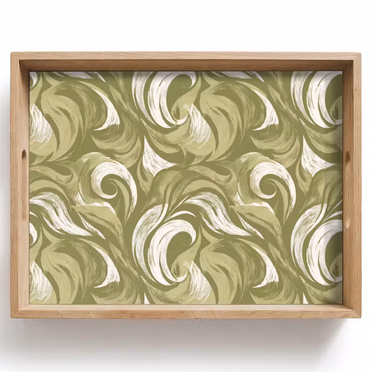 Abstract - Textuur - Groen Dienblad Rechthoek middel 911 -z3d_shopping
