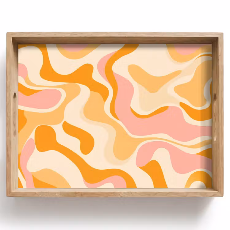 Abstract - Golvend - Oranje Dienblad Rechthoek middel -z3d_shopping