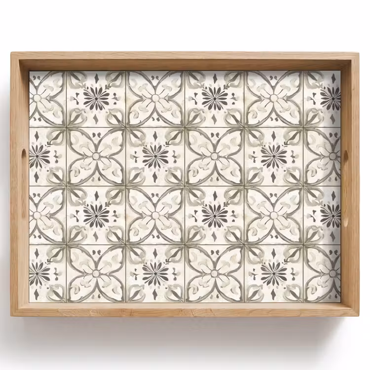 Antiek - Tegel - Beige Dienblad Rechthoek middel 911 -z3d_shopping