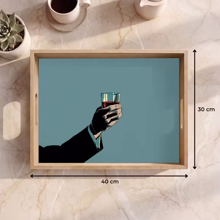 Arm - Glas - Pak - Blauw Dienblad Rechthoek middel -USP_Formaat