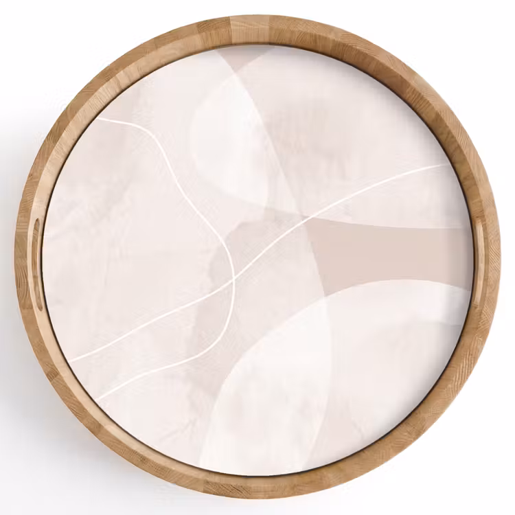 Tray - Art - Lines - Modern - Kunst - Lijnen - Modern Dienblad Rond middel