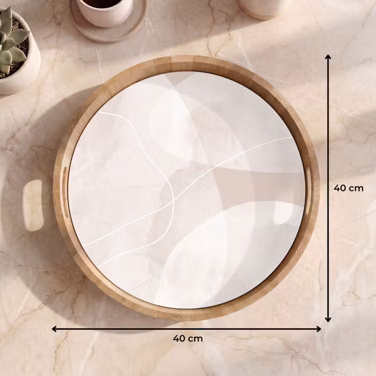 Tray - Art - Lines - Modern - Kunst - Lijnen - Modern Dienblad Rond middel