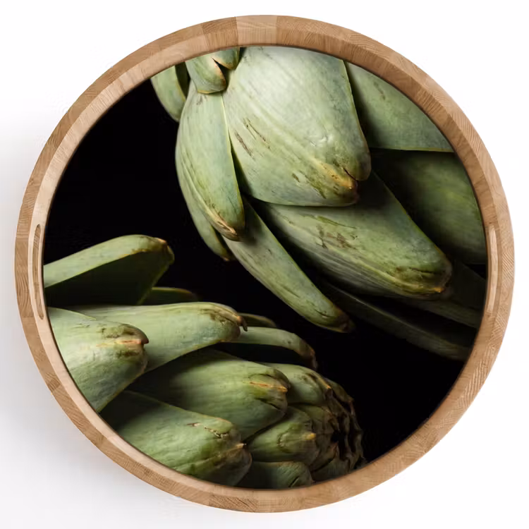 Tray - Artichoke - Green - Food - Artisjok - Groen - Eten Dienblad Rond middel