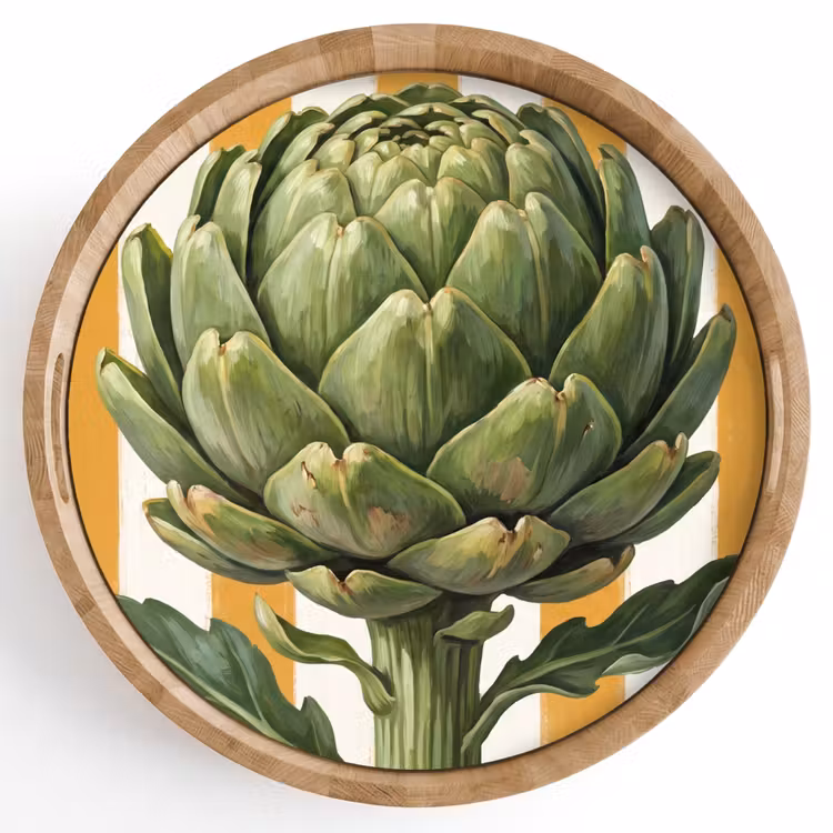 Tray - Artichoke - Modern - Vegetable - Artisjok - Modern - Groente Dienblad Rond middel