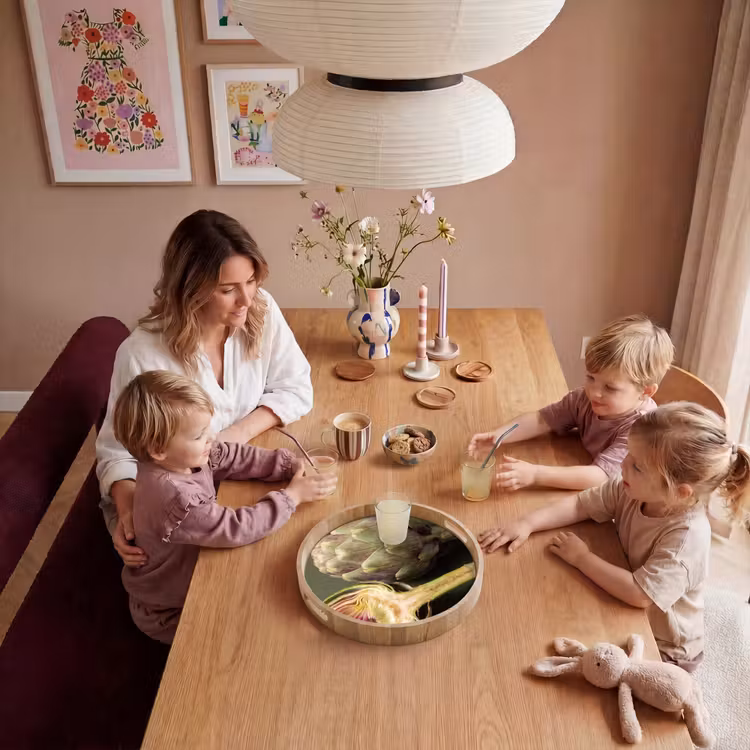 Tray - Artichoke - Purple - Food - Artisjok - Paars - Voedsel Dienblad Rond middel