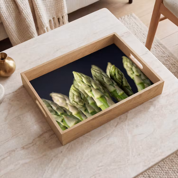 Asperges - Groen - Zwart Dienblad Rechthoek middel -sfeer1