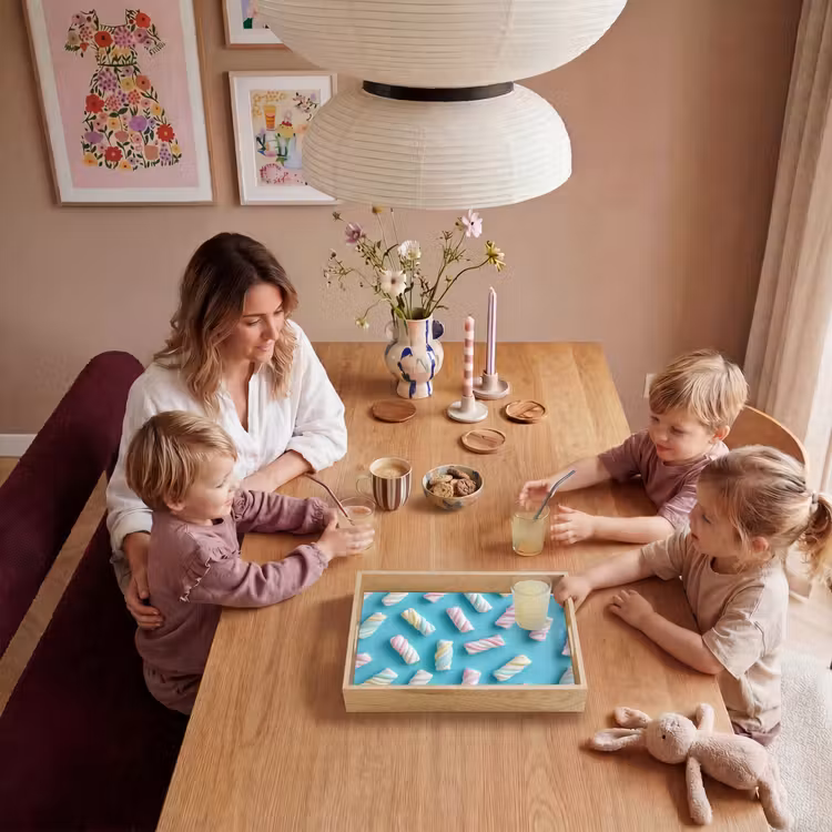 Spekjes - Pastel - Snoep - Blauw Dienblad Rechthoek middel -sfeer4