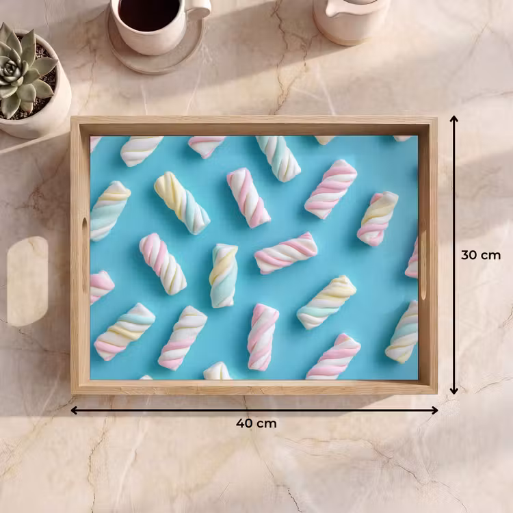 Spekjes - Pastel - Snoep - Blauw Dienblad Rechthoek middel -USP_Formaat