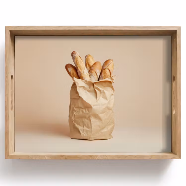 Baguette - Brood - Stokbrood - Beige Dienblad Rechthoek middel -z3d_shopping