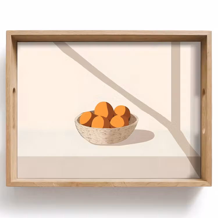 Mand - Fruit - Minimalistisch - Oranje Dienblad Rechthoek middel -z3d_shopping