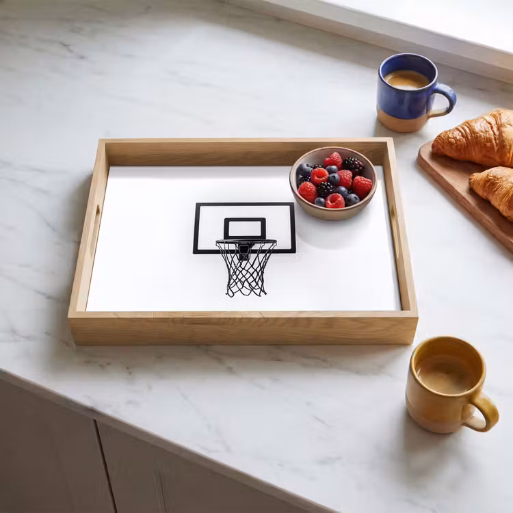 Basketbalbord - Minimalistisch - Zwart Dienblad Rechthoek middel -sfeer2