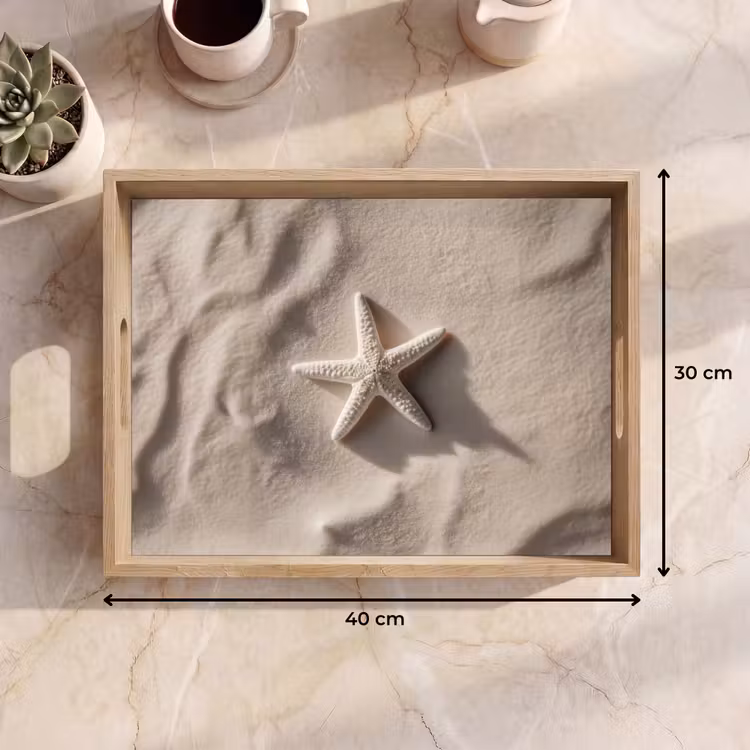 Strand - Zeester - Zand - Beige Dienblad Rechthoek middel -USP_Formaat