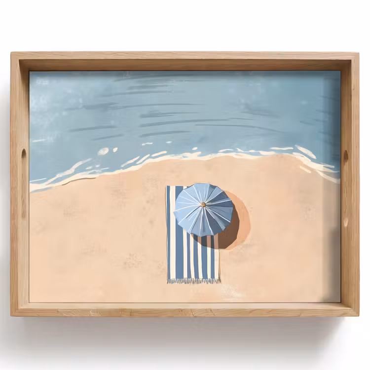 Strandlaken - Strepen - Parasol - Strand Dienblad Rechthoek middel -z3d_shopping