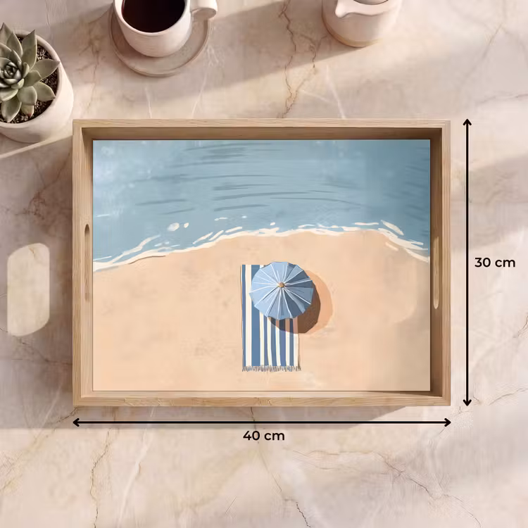 Strandlaken - Strepen - Parasol - Strand Dienblad Rechthoek middel -USP_Formaat