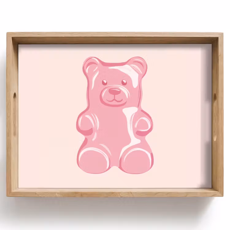 Beer - Roze - Snoep Dienblad Rechthoek middel -z3d_shopping