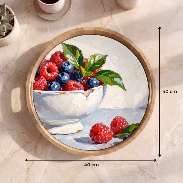 Tray - Berries - Bowl - Food - Bessen - Kom - Eten Dienblad Rond middel