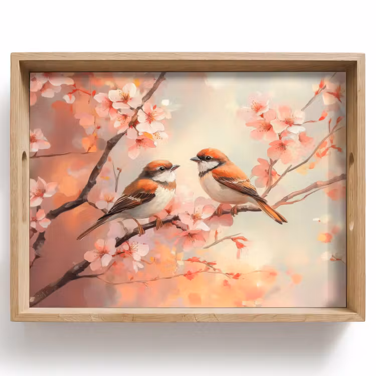 Vogels - Romantic - Bloesemtak Dienblad Rechthoek middel -z3d_shopping