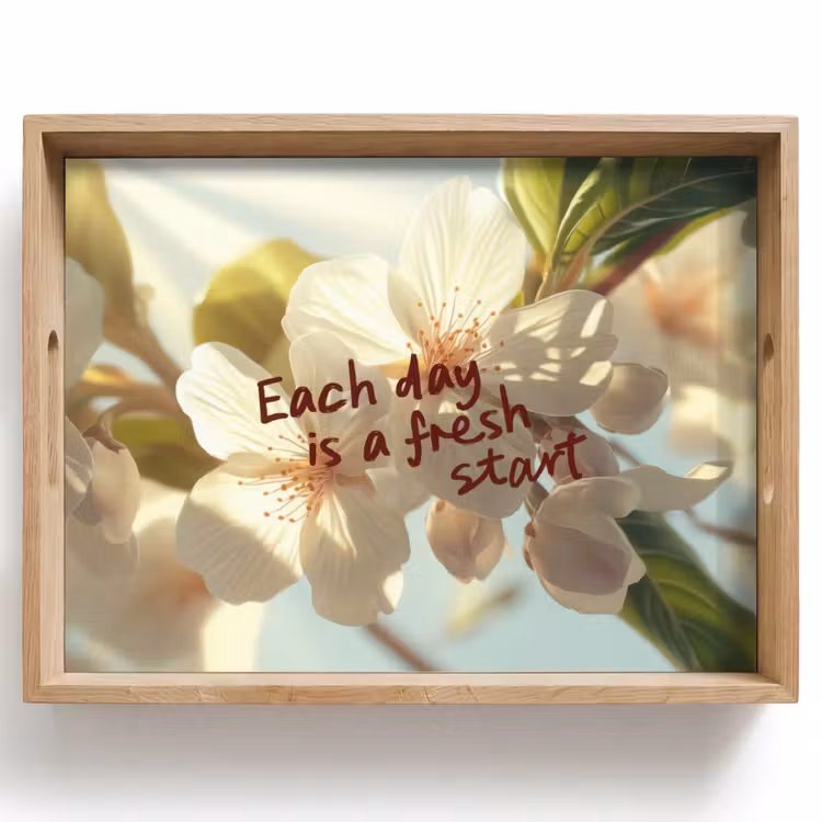 Bloesems - Zonlicht - Quote - Wit Dienblad Rechthoek middel -z3d_shopping