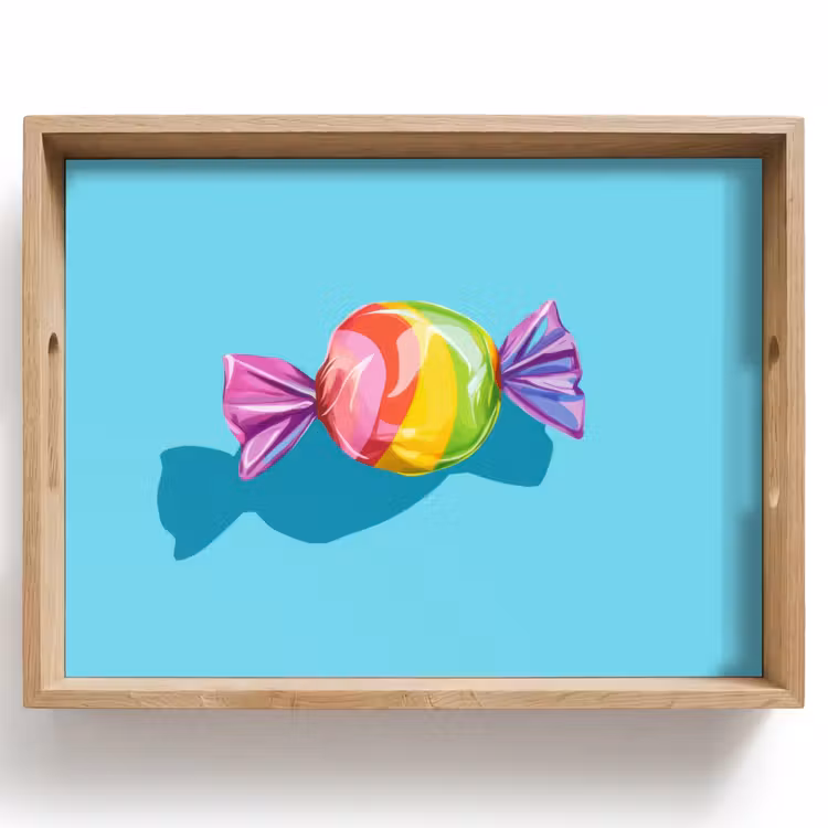 Blauw - Snoep - Regenboog Dienblad Rechthoek middel -z3d_shopping