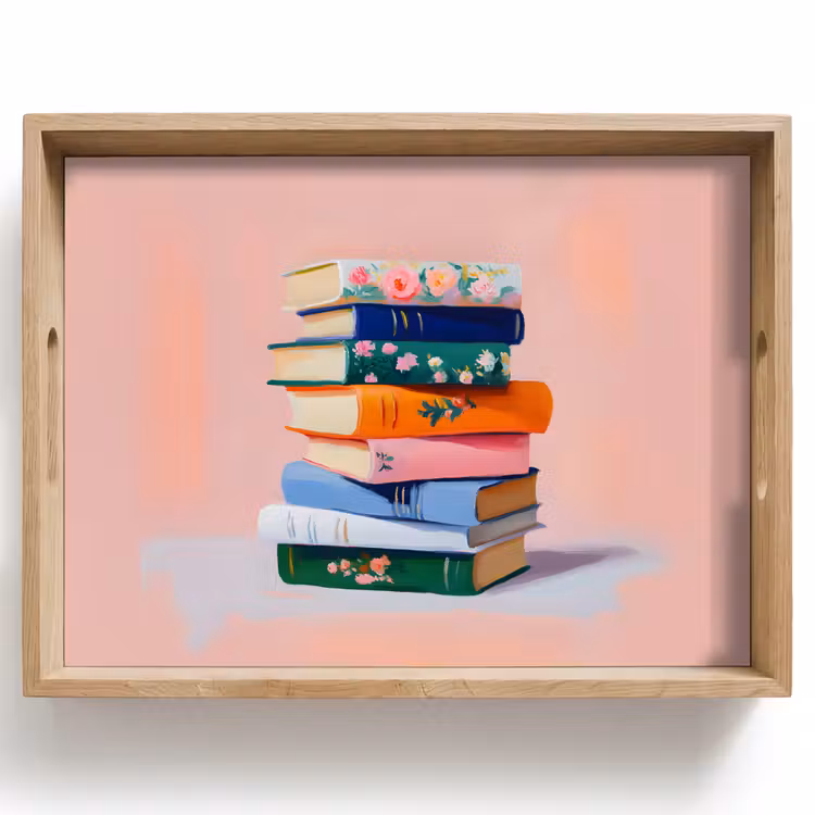 Boeken - Stapel - Kleurrijk Dienblad Rechthoek middel -z3d_shopping