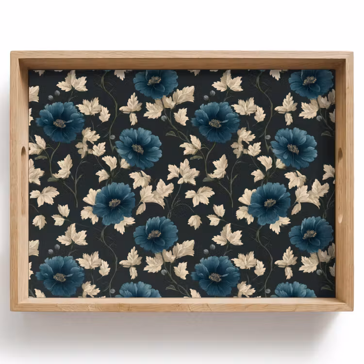 Botanisch - Bloemen - Blauw Dienblad Rechthoek middel 911 -z3d_shopping
