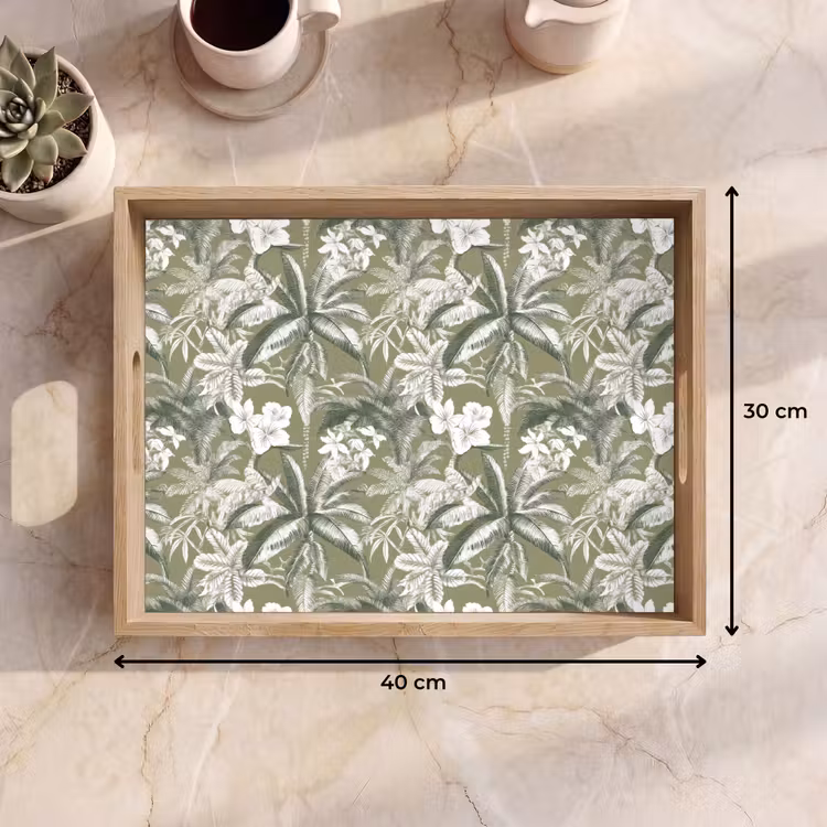 Botanisch - Bloemen - Groen Dienblad Rechthoek middel 911 -USP_Formaat