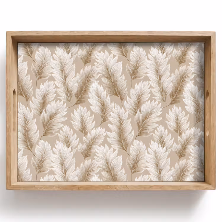 Botanisch - Patroon - Beige Dienblad Rechthoek middel 911 -z3d_shopping