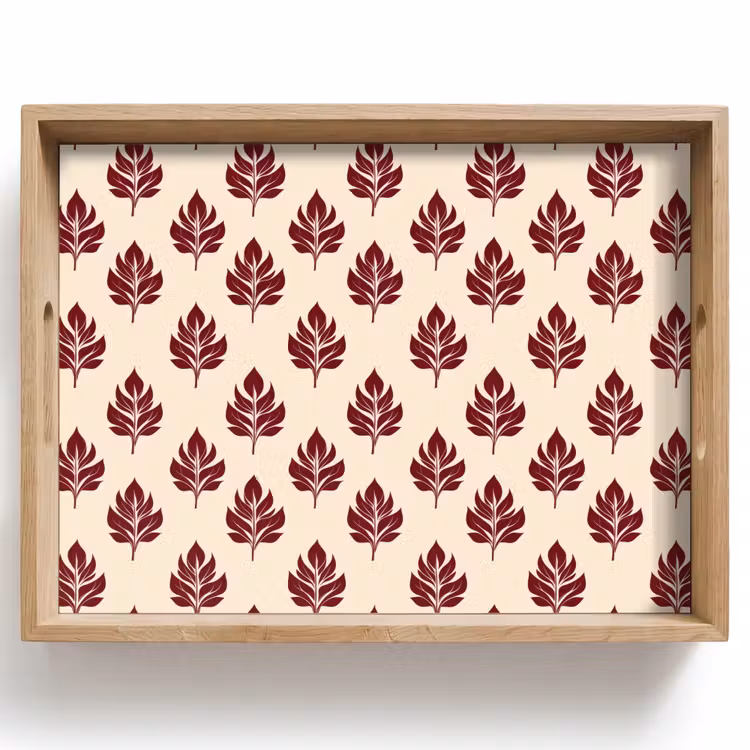 Botanisch - Patroon - Bordeaux Dienblad Rechthoek middel 911 -z3d_shopping