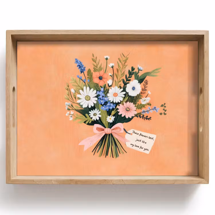 Boeket - Strikje - Quote Dienblad Rechthoek middel -z3d_shopping