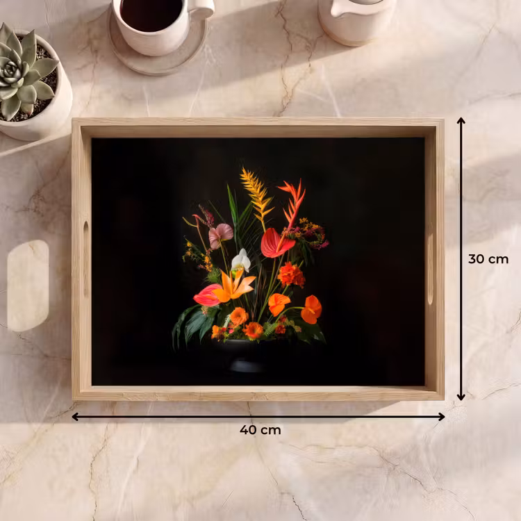Schaal - Boeket - Bloemen Dienblad Rechthoek middel -USP_Formaat