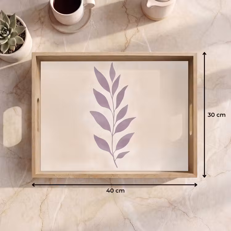 Tak - Bladeren - Minimalistisch - Beige Dienblad Rechthoek middel -USP_Formaat