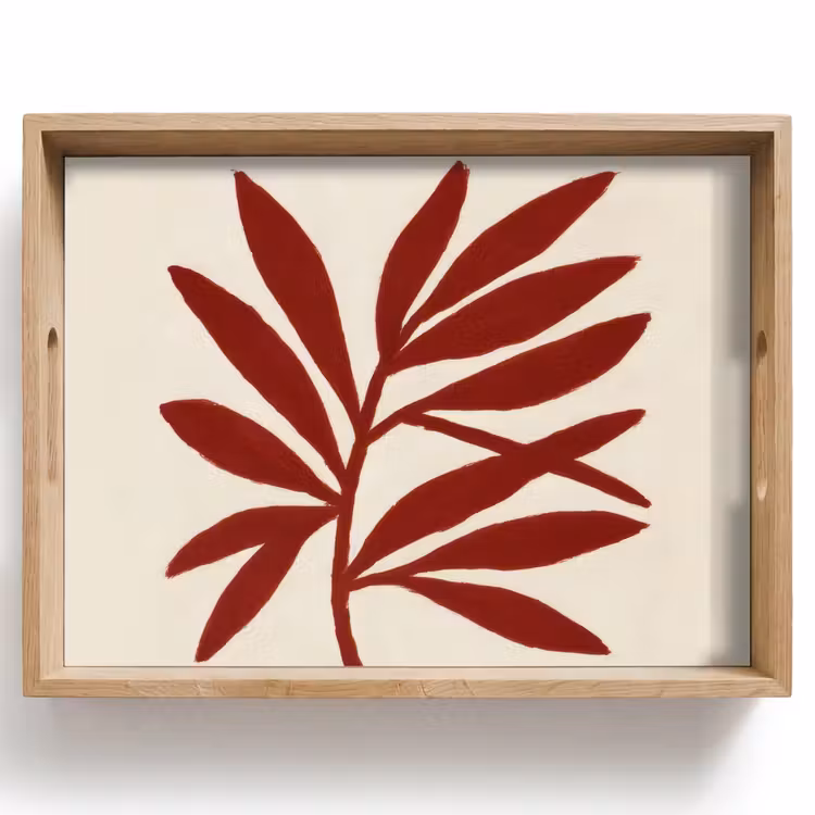Tak - Bladeren - Rood Dienblad Rechthoek middel -z3d_shopping