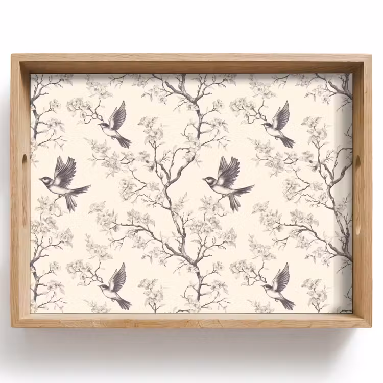 Takken - Vogels - Beige Dienblad Rechthoek middel 911 -z3d_shopping