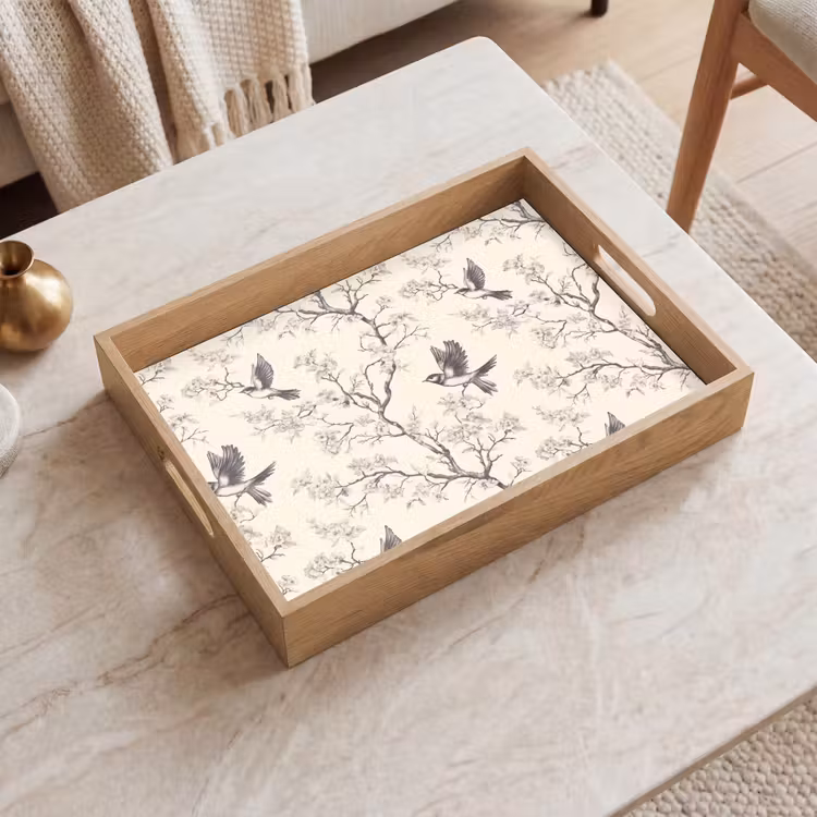 Takken - Vogels - Beige Dienblad Rechthoek middel 911 -sfeer1