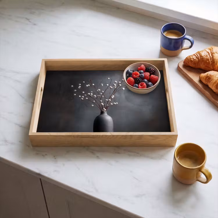 Takken - Vaas - Bolletjes - Wit Dienblad Rechthoek middel -sfeer2