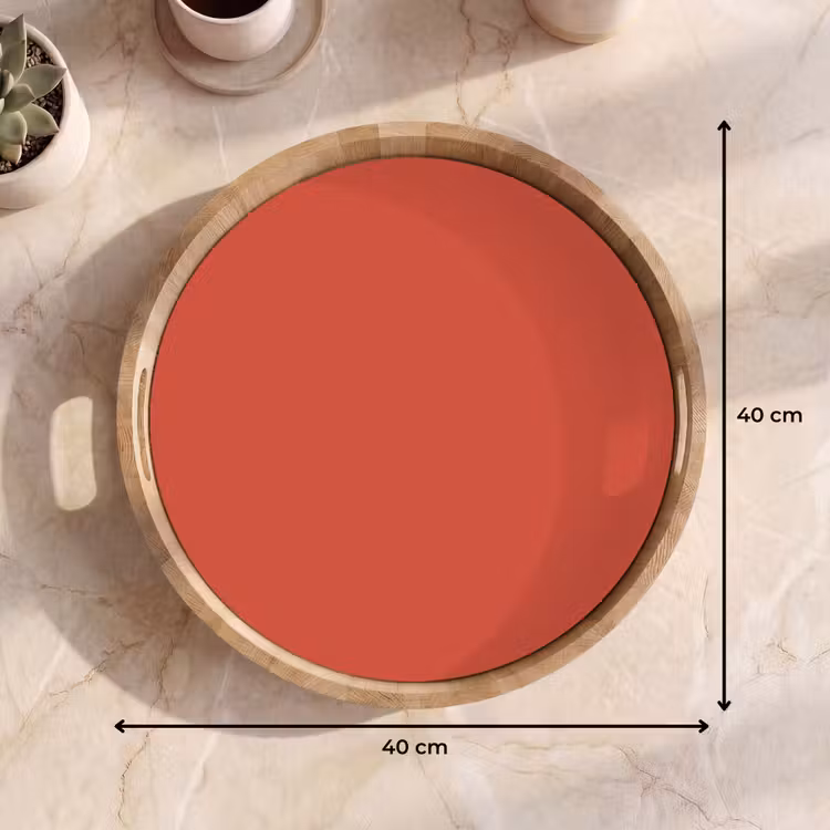 Brick - Red - Rood Dienblad Rond middel 914 -USP_Formaat