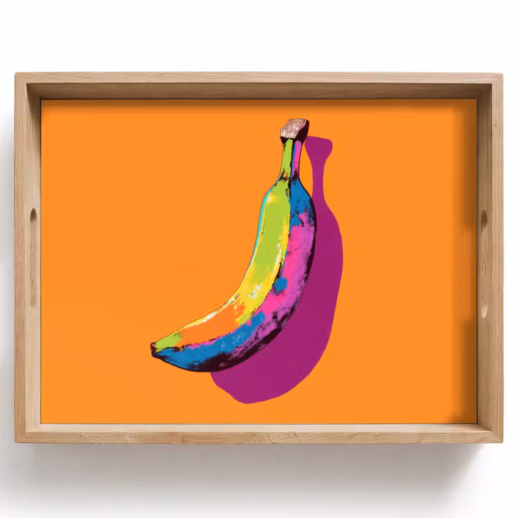 Felle kleuren - Banaan - popart Dienblad Rechthoek middel -z3d_shopping