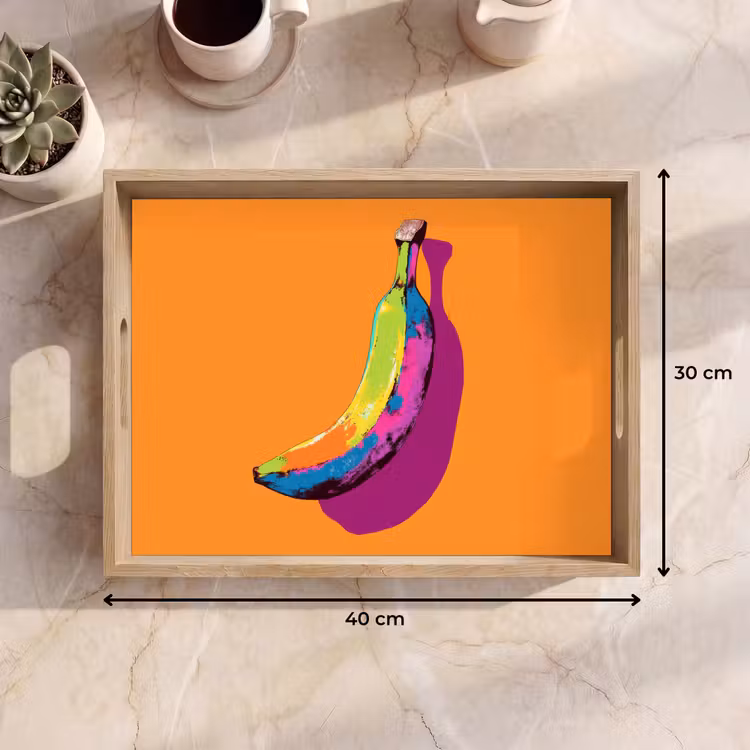 Felle kleuren - Banaan - popart Dienblad Rechthoek middel -USP_Formaat