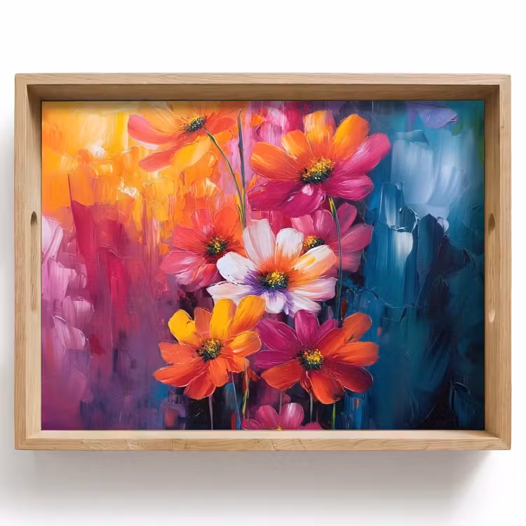Felle bloemen - Dynamisch - Levendig Dienblad Rechthoek middel -z3d_shopping