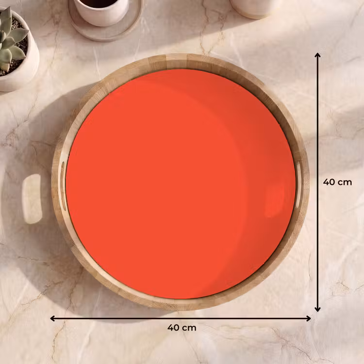 Burnt - Coral - Oranje Dienblad Rond middel 914 -USP_Formaat