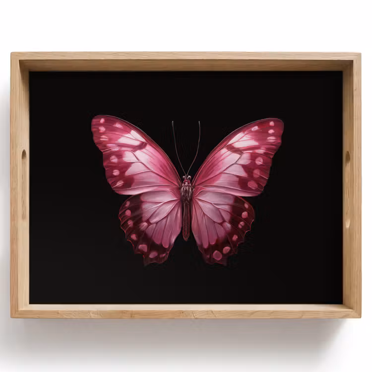 Vlinder - Fuchsia - Grafisch Dienblad Rechthoek middel -z3d_shopping